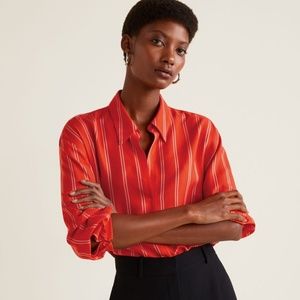 MANGO- FAUX BUTTON DOWN OVERSIZED SHIRT- NWT